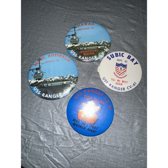 1982 USS NAVY RANGER VINTAGE PINS (4) - Picture 1 of 10